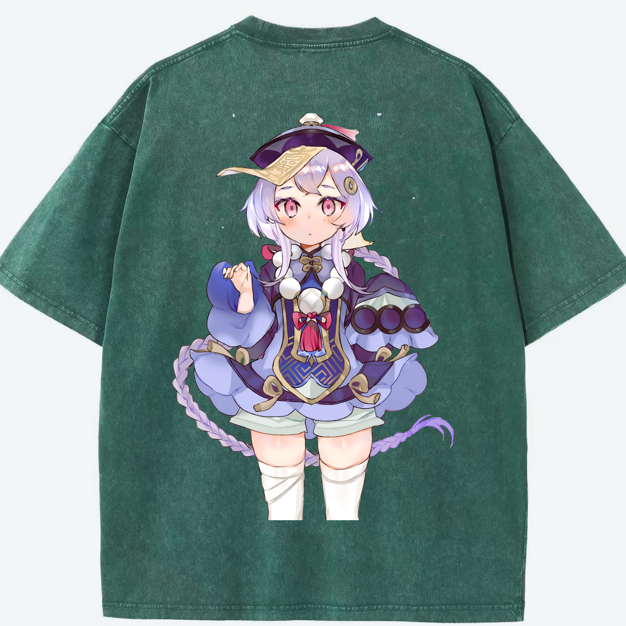 げんし神 七七 なな  genshin Nana 綿100% ヴィンテージ風 半袖Tシャツ（背面プリント）